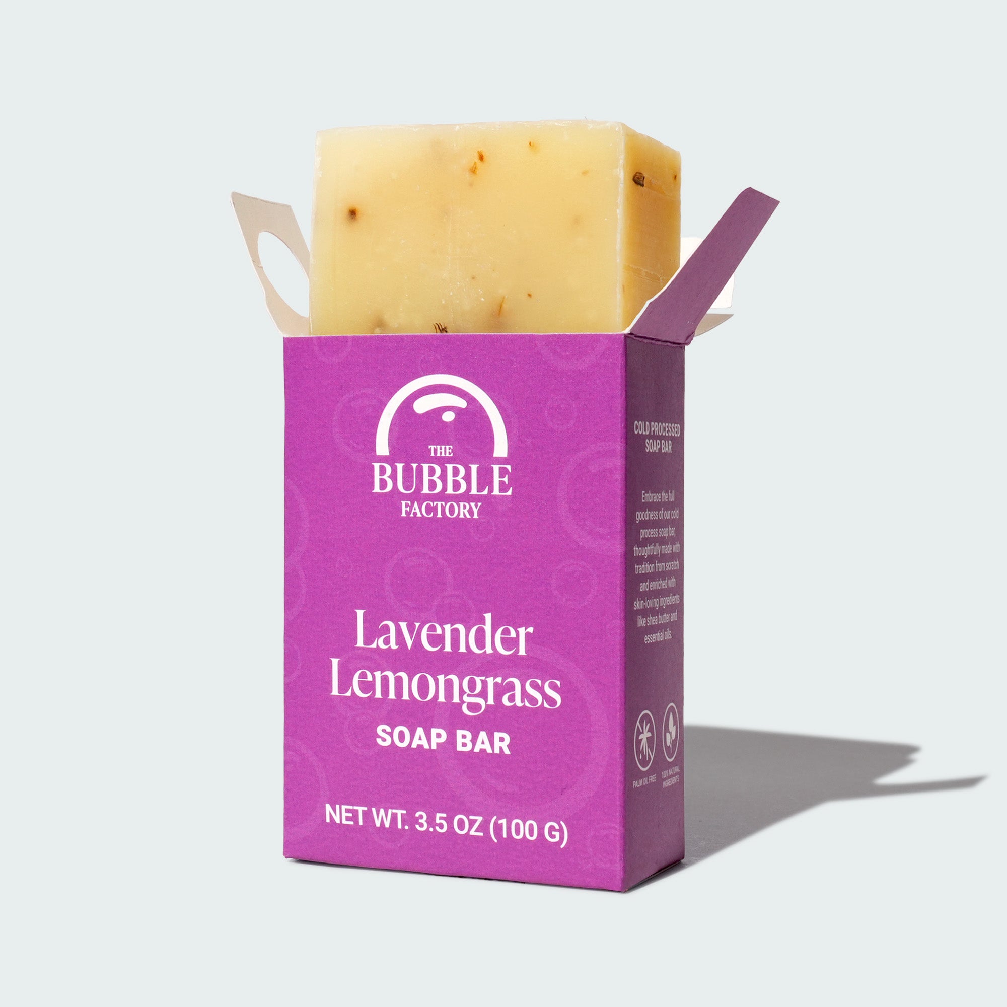 Lavender Lemongrass Natural Essential Oil Soap Bar, Single Box 3D View