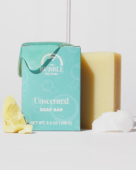 Unscented Extra Gentle Natural Soap Bar, Front view Animation with Castor Oild and Shea Butter